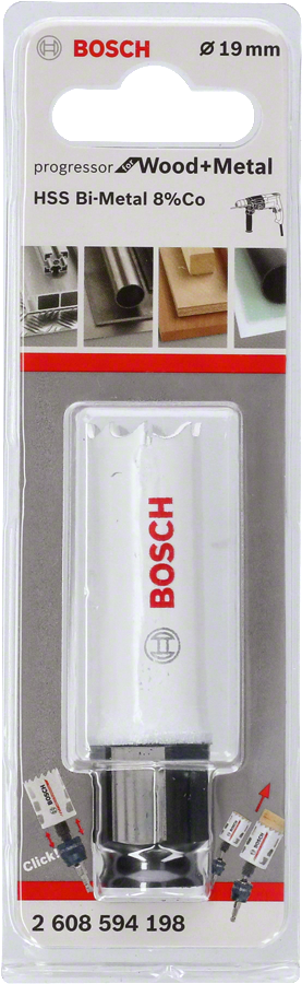 Bosch - Yeni Progressor Serisi Ahşap ve Metal için Delik Açma Testeresi (Panç) 19 mm - Resim 2