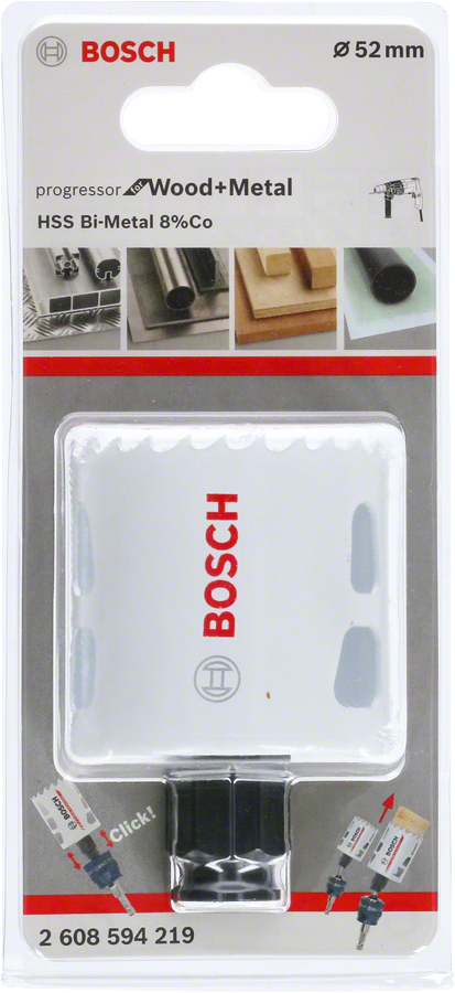 Bosch - Yeni Progressor Serisi Ahşap ve Metal için Delik Açma Testeresi (Panç) 52 mm - Resim 2