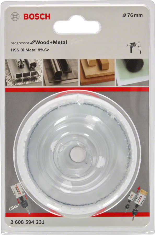 Bosch - Yeni Progressor Serisi Ahşap ve Metal için Delik Açma Testeresi (Panç) 76 mm - Resim 2