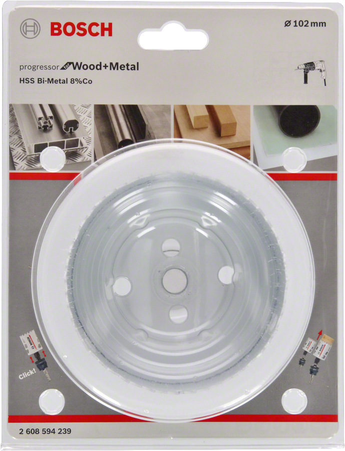 Bosch - Yeni Progressor Serisi Ahşap ve Metal için Delik Açma Testeresi (Panç) 102 mm - Resim 2