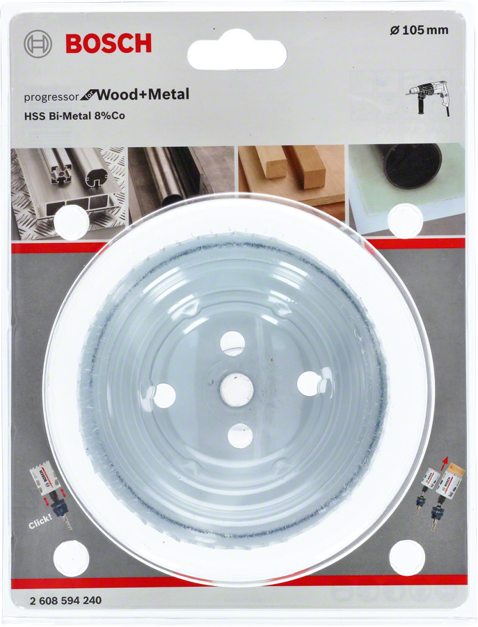 Bosch - Yeni Progressor Serisi Ahşap ve Metal için Delik Açma Testeresi (Panç) 105 mm - Resim 2