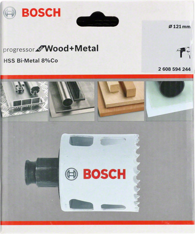 Bosch - Yeni Progressor Serisi Ahşap ve Metal için Delik Açma Testeresi (Panç) 121 mm - Resim 2