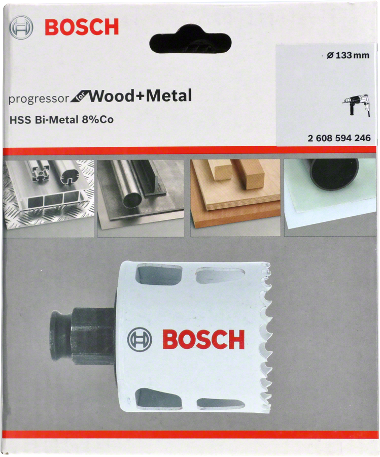 Bosch - Yeni Progressor Serisi Ahşap ve Metal için Delik Açma Testeresi (Panç) 133 mm - Resim 2