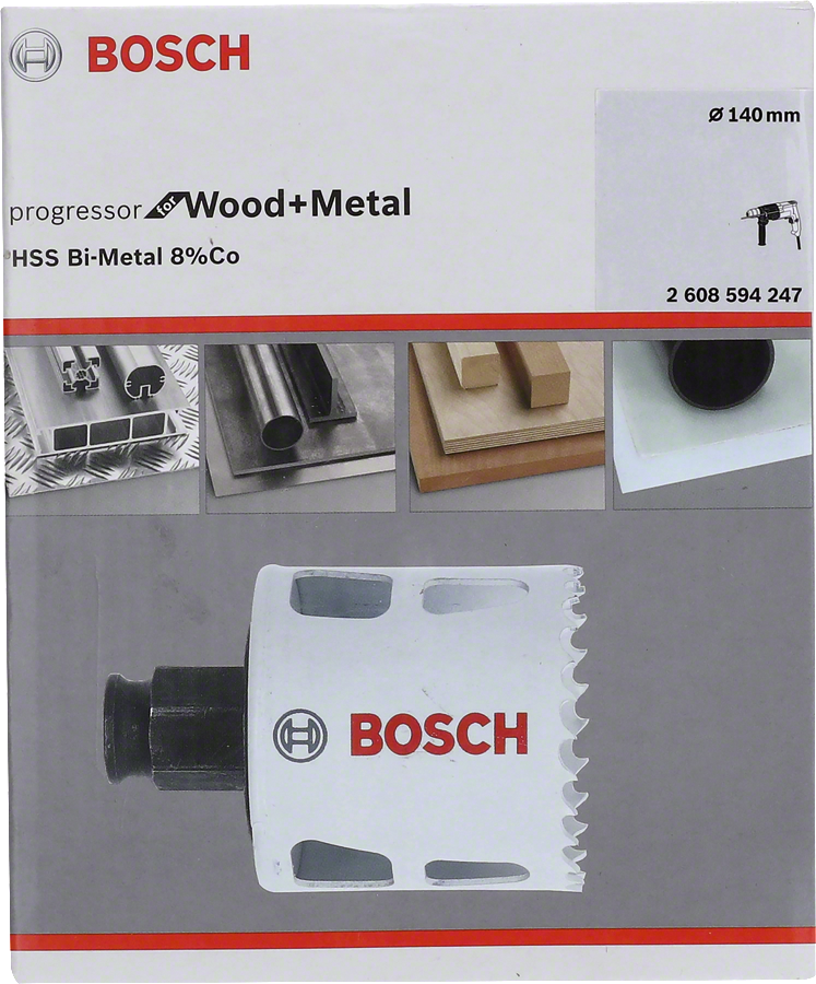 Bosch - Yeni Progressor Serisi Ahşap ve Metal için Delik Açma Testeresi (Panç) 140 mm - Resim 2