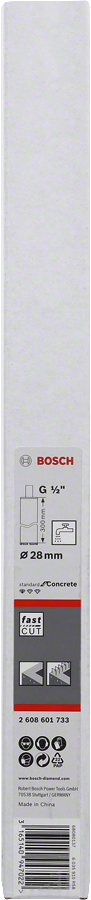 Bosch - Standard Seri Beton İçin 1/2'' Girişli Sulu Elmas Karot Ucu 28mm - Resim 2
