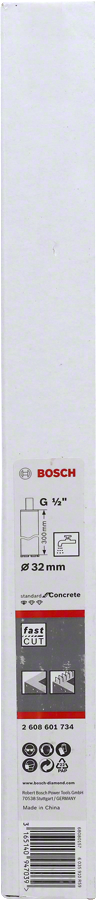 Bosch - Standard Seri Beton İçin 1/2'' Girişli Sulu Elmas Karot Ucu 32mm - Resim 2