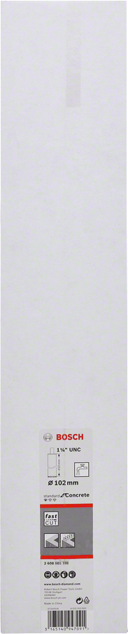 Bosch - Standard Seri Beton İçin 1 1/4'' UNC Girişli Sulu Elmas Karot Ucu 102mm - Resim 2