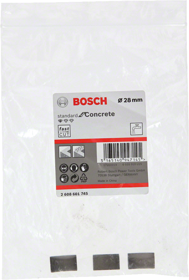 Bosch - Standard Seri Sulu Elmas Karot Ucu Segmanı 28mm G1/2'' 3'lü - Resim 2