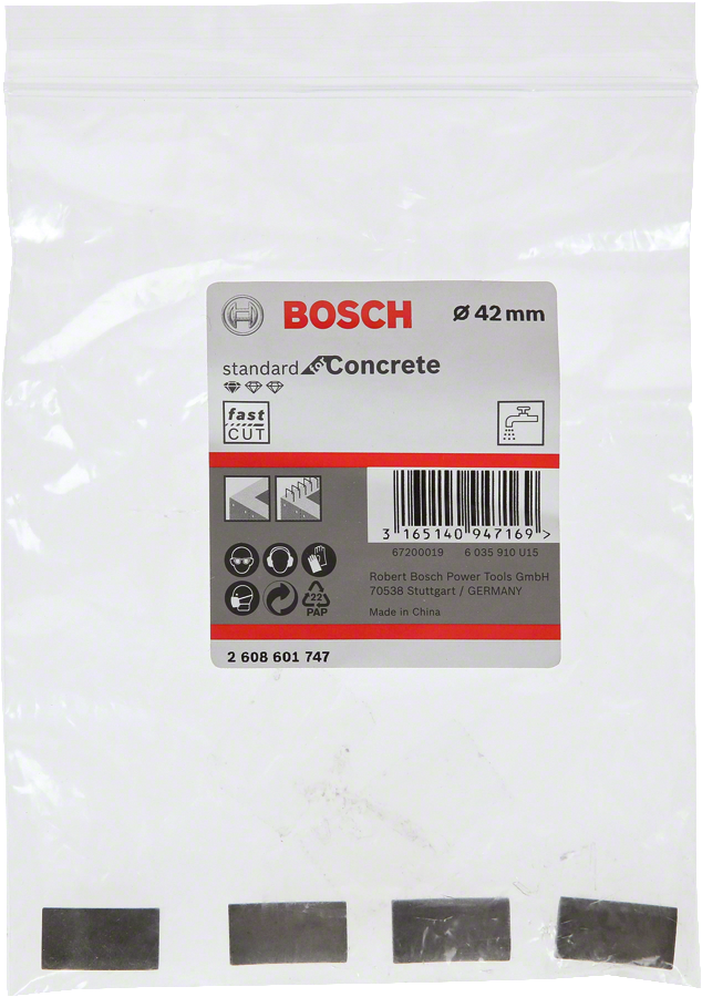 Bosch - Standard Seri Sulu Elmas Karot Ucu Segmanı 42mm G1/2'' 4'lü - Resim 2
