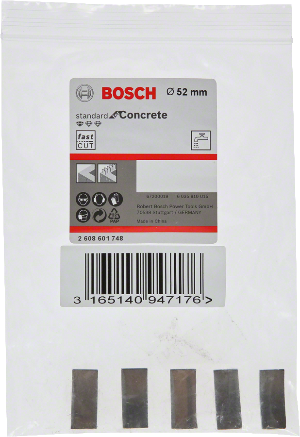 Bosch - Standard Seri Sulu Elmas Karot Ucu Segmanı 52mm 1 1/4'' 5'li - Resim 2