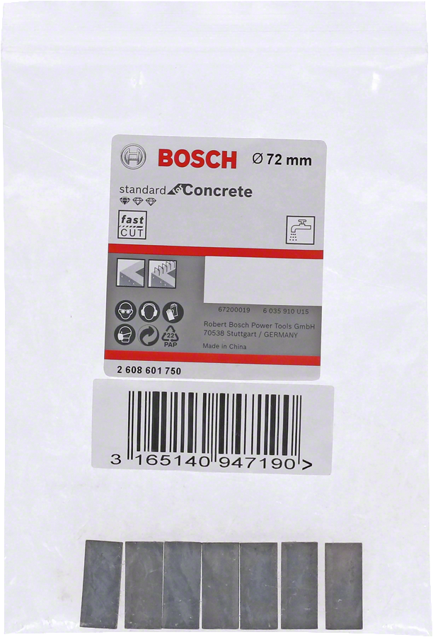 Bosch - Standard Seri Sulu Elmas Karot Ucu Segmanı 72mm 1 1/4'' 7'li - Resim 2