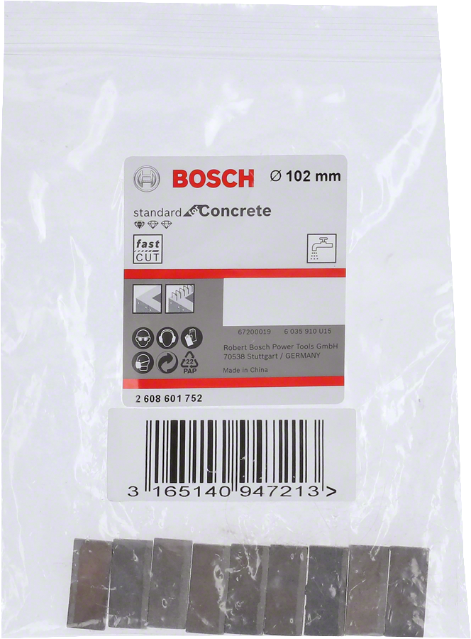 Bosch - Standard Seri Sulu Elmas Karot Ucu Segmanı 102mm 1 1/4'' 9'lu - Resim 2