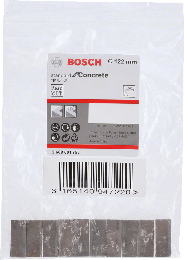 Bosch - Standard Seri Sulu Elmas Karot Ucu Segmanı 122mm 1 1/4'' 10'lu - Resim 2