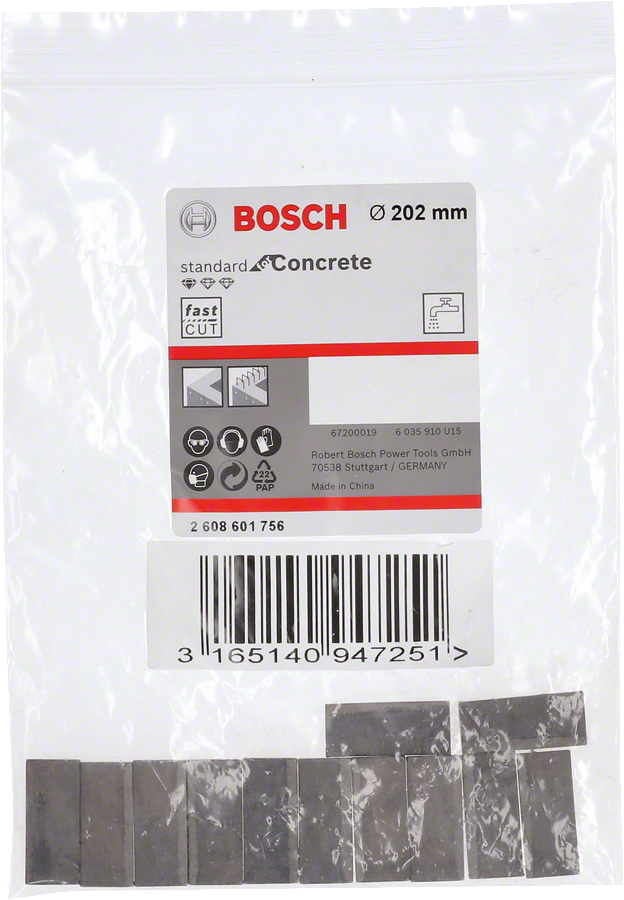 Bosch - Standard Seri Sulu Elmas Karot Ucu Segmanı 202mm 1 1/4'' 12'li - Resim 2