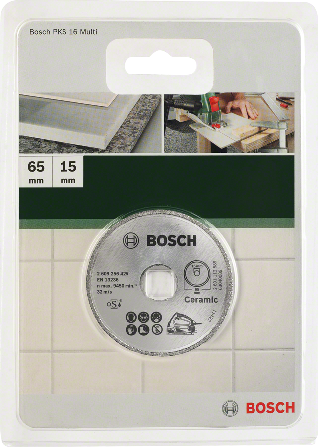 Bosch - Seramik İçin PKS 16 Multi Uyumlu Elmas Kesme Diski 65 x 15mm - Resim 2