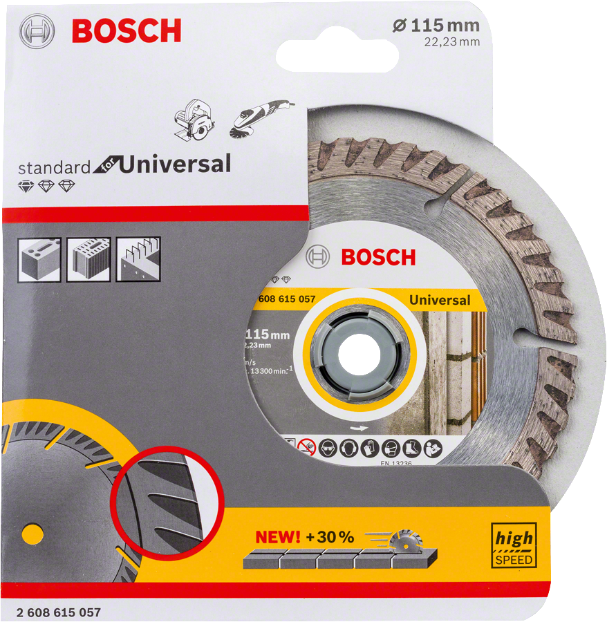 Bosch - Standard Seri Genel Yapı Malzemeleri İçin Elmas Kesme Diski 115 mm - Resim 2