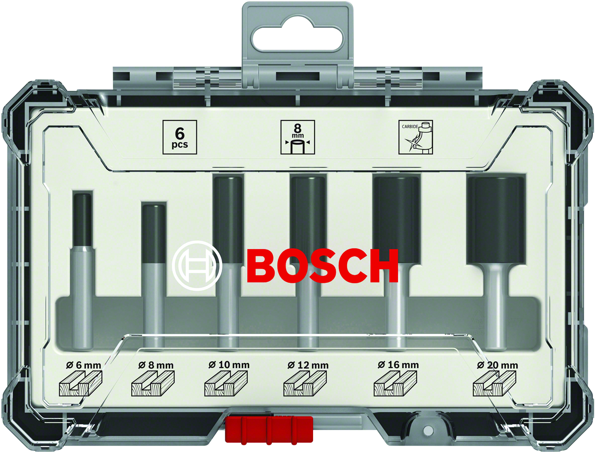 Bosch - Profesyonel 6 Parça Düz Freze Ucu Seti 8 mm Şaftlı - Resim 2