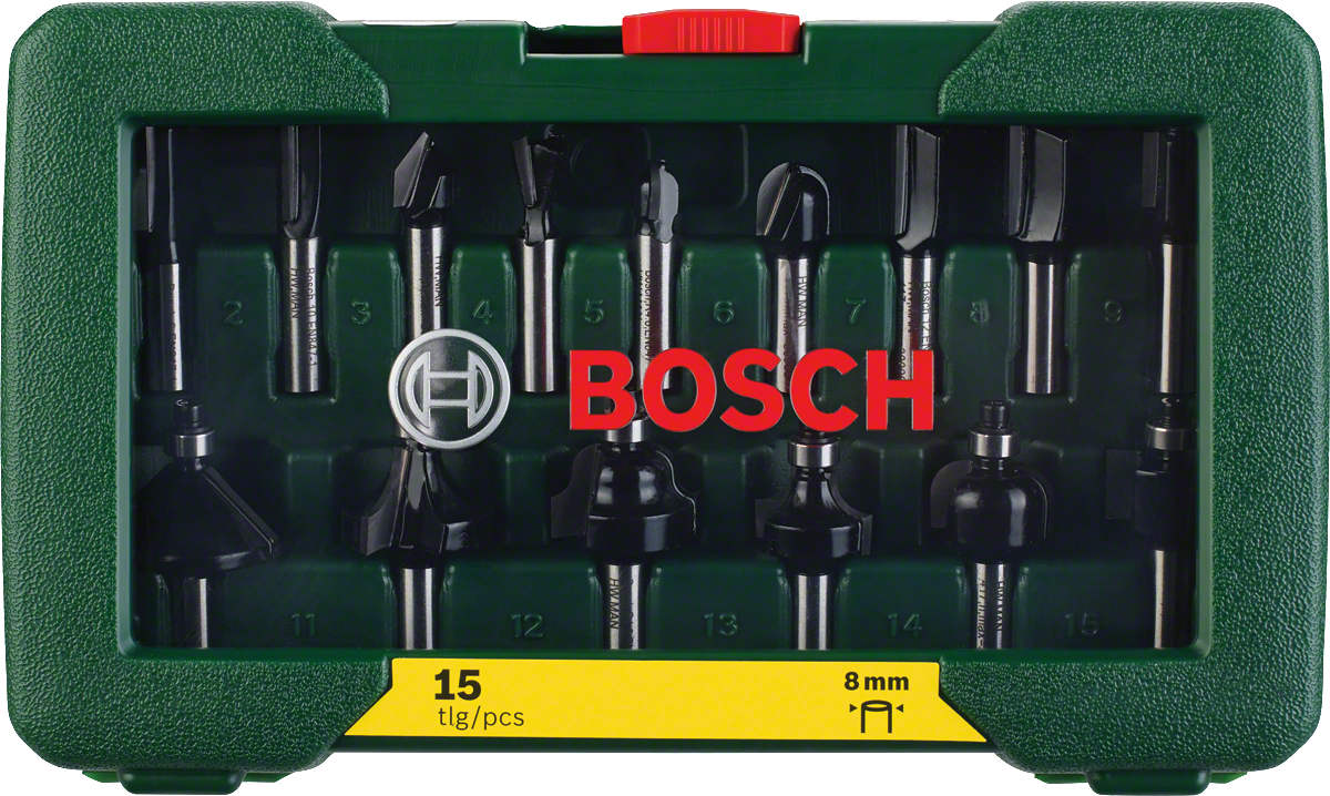 Bosch - 15 Parça Freze Seti 8 mm Şaftlı - Resim 2