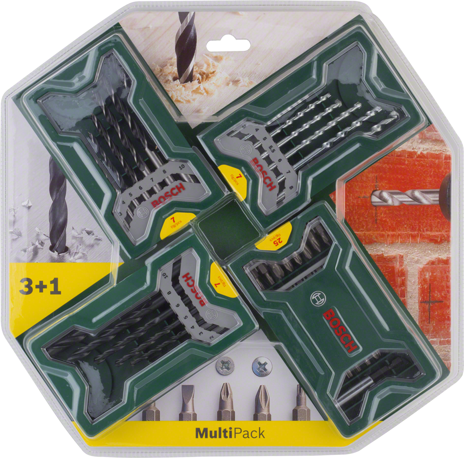 Bosch - X-Line Mini Ahşap, Beton, Metal, Vidalama Uçlu 3+1 Set - Resim 2