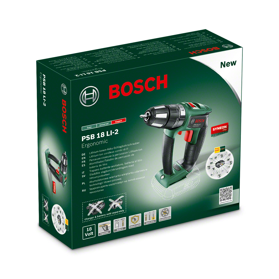 Bosch PSB 18 LI-2 ERGO Akülü Darbeli Delme Vidalama Makinesi (Solo) - Resim 2
